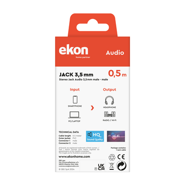 Audiokabel Klinke 3,5 mm Stecker-Stecker | Ekon