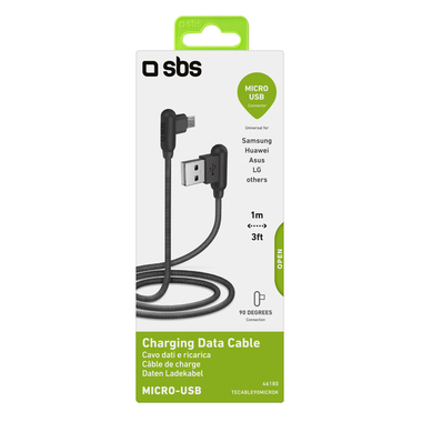 Datenüberragungs- und Ladekabel Micro USB 90°