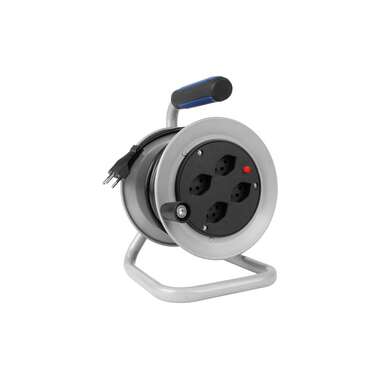 STEFFEN Cable Box Metal Cable Reel 4x T13 15m Gray Black