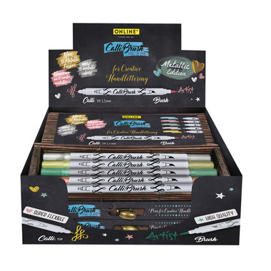 ONLINE Callibrush Pen Double Tip 19090/10 metallic,5 ass.Farben/ 10 St.