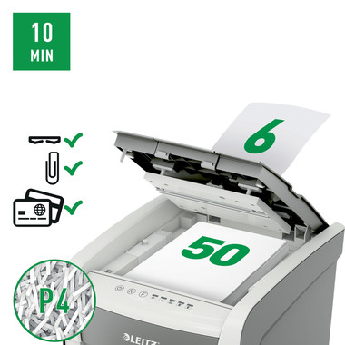 LEITZ Aktenvernichter IQ AF 80352000 Small Office 50, P-4, 20lt