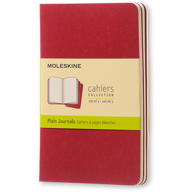MOLESKINE Quaderno Cahier A6 097-0 in bianco, rosso 3 pezzi
