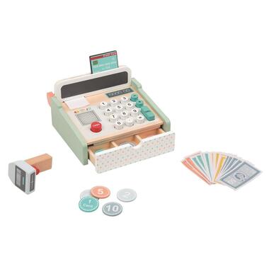 Spielba Holzspielwaren Argent de jeu Caisse avec scanner + calculatrice en bois