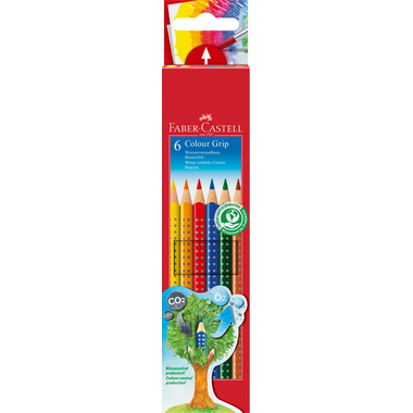 FABER-CASTELL Crayons couleur Grip 112406 6 couleurs