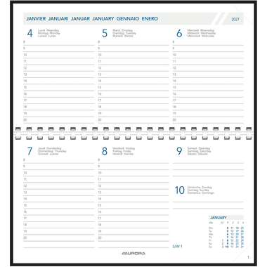 AURORA Agenda Novoplan Pearl 2027 1700P 1S/2P recharge ML 9.4x16.3cm