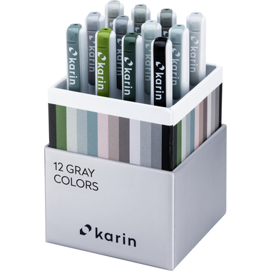 KARIN Real Brush Pen Pro 0.4mm 31C6 Gray colours 12 pièces