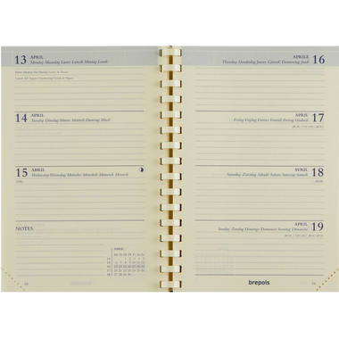 BREPOLS Agenda Delta 2026 0.834.9900 1W/2S Ers. chamois 8.1x12cm