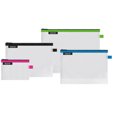 LEITZ Zip-Verschlusstasche WOW S/M/L 4016-00-99 ass. 4 Stück