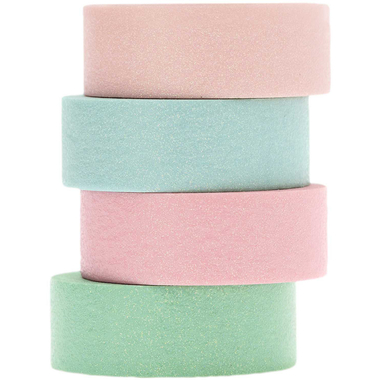 RICO DESIGN Washi Tape Set 15mmx5m 99001.21.28 Glitter Pastel 4 Rollen