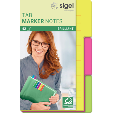 SIGEL TabMarker Notes HN206 3 Farben 98x148mm