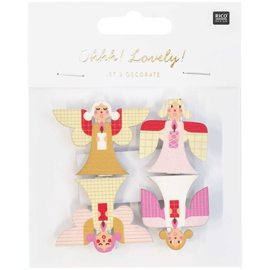 RICO DESIGN Clip decorative angelo 3.5cm 7040.31.25 4 pezzi