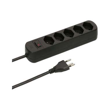 Max Hauri power strip Basic Line 5x T13 with reset switch
