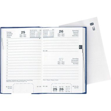 BIELLA Geschäftsagenda Disponent 2027 807401050027U 1T/1S blau ML 10.1x16cm