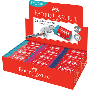 FABER-CASTELL Gomme Trend Dust-Free 187221 3 couleurs assortés