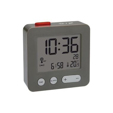 TFA Dostmann Funk-Wecker Anthrazit