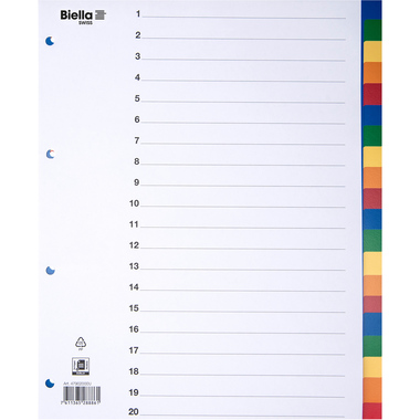 BIELLA Register PP A4+ 47902000U farbig 20-teilig