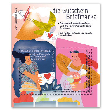 Francobollo voucher CHF 1.20+5.50 «Gelateria di Berna» Francobollo voucher «Gelateria di Berna», autoadesiva, senza annullo