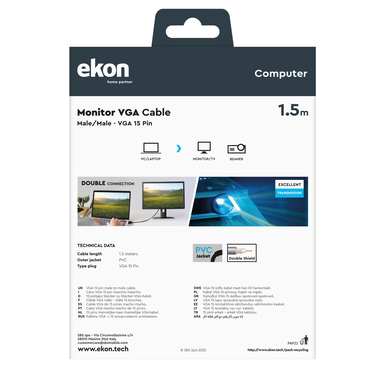 Câble d'extension pour moniteur VGA | Ekon