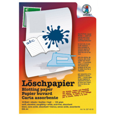 URSUS Papier buvard A4 3974600 135g, blanc 10 feuilles