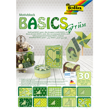 FOLIA Motivblock Basic 46549 grün, 30 Blatt