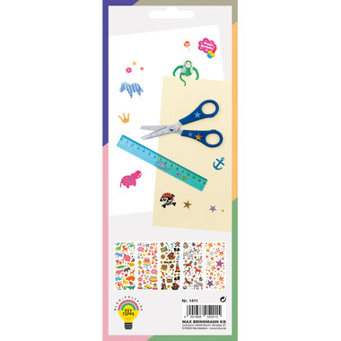FOLIA Glitzer-Sticker 1411 Fantasia 5 Blatt/ 221 Stück