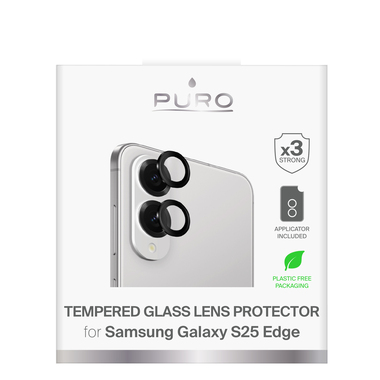 Individuelles Schutzglas aus gehärtetem Glas für Samsung S25 Edge Objektive | Puro