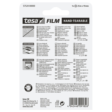TESA Tesafilm 25mx19mm 57520-00000 transparent 1 Rolle