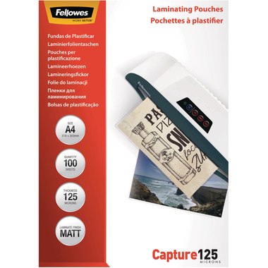 FELLOWES Laminiertasche A4 5328502 matt, 125my 100 Stk