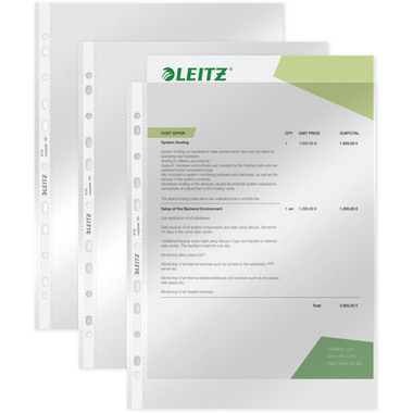 LEITZ Zeigetaschen PP A4 47700002 glasklar, 0,08mm 100 Stück