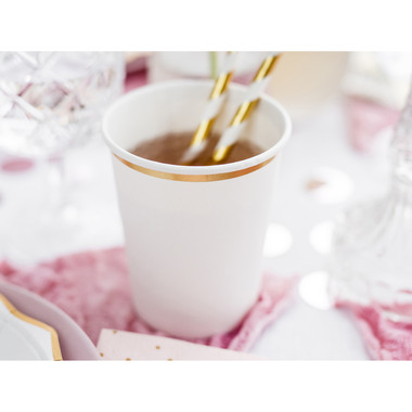 PARTYDECO Becher 260ml KPP30008EU1 weiss/gold 6 Stück