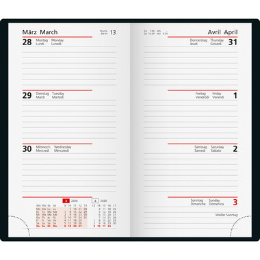 RIDOIDE Agenda International 2026 7016903016.26 1S/2P nero ML 8.7x15.3cm