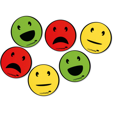 LEGAMASTER Symbole Emoticon 50mm 7-123304 PP ass., magnétique 6 pcs.