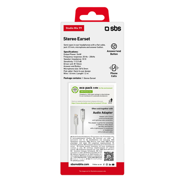 Stereo-Ohrhörer mit Flachkabel und Mikrofon