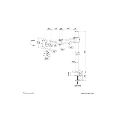 NEOMOUNTS Supports de table NM-D135 jusqu’à 8 kg – Noir