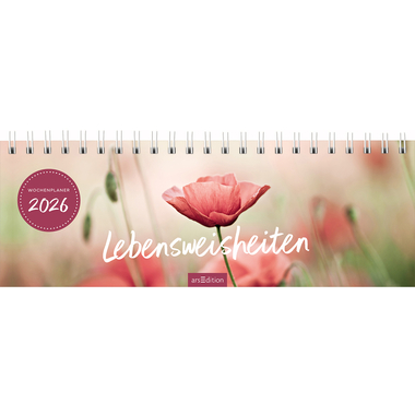 ARS EDITION Tischkalender 2026 13571 Lebensweisheit DE 29.7x11.5cm