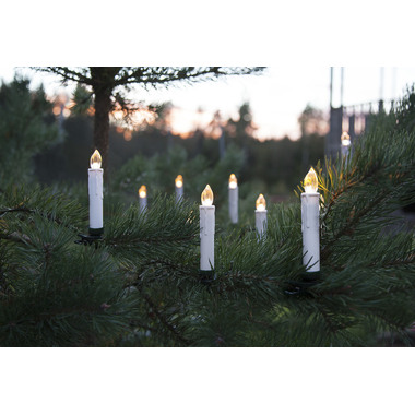 STAR TRADING Candele per alberi LED 13cm 12.003-50-1 bianco, Remote 10 pezzi