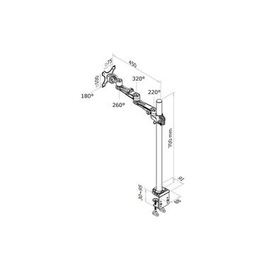 NEOMOUNTS Tischhalterung FPMA-D935POLE70 bis 12 kg – Silber