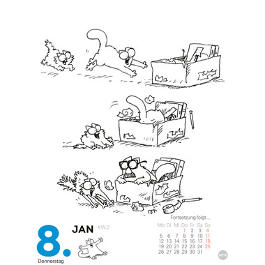 HEYE Abreisskal. Simons Katze 2026 23016+26 1T/1S DE 11x14cm