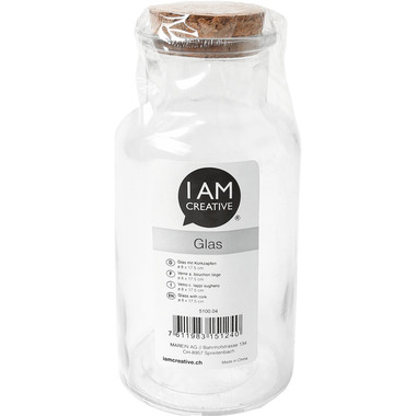 I AM CREATIVE Glas 17.5cm 5100.04 mit Korkzapfen