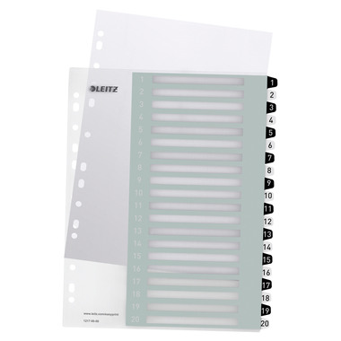 LEITZ Register PP WOW A4+ 1217-00-00 schwarz/weiss 20-teilig
