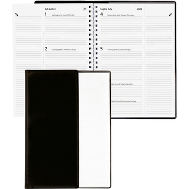 BIELLA GA Poly-Table Wire-O 2026 808534020026U 1W/2S schwarz ML 14.8x20.8cm