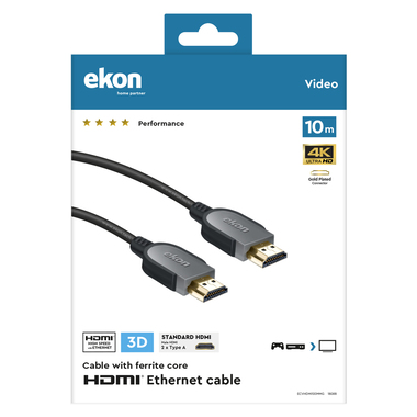 Câble HDMI 2.0 plaqué or | Ekon