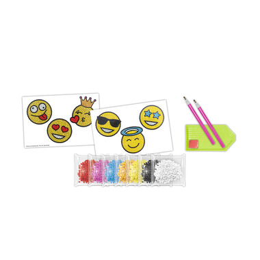 URSUS Diamond Sticker Smileys 43500006 10x15cm 2 fogli