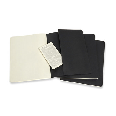 MOLESKINE Quaderno 25x2x19cm 719220 punti, nero, 120 p. 3 pezzo