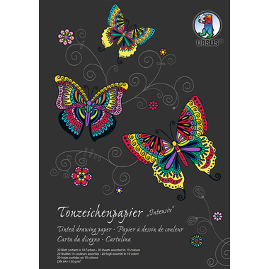 URSUS Tonzeichenpapier-Block A4 2134699SE 130g, intensiv 20 Blatt