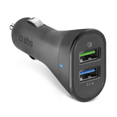 Car charger with fast charge and 2 USB outputs