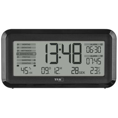 TFA Dostmann Réveil radio-piloté Boxx2 Noir