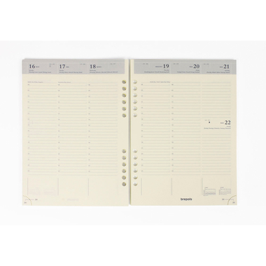 BREPOLS Agenda Brefax 7 open-ring 2026 0.510.9900 1W/2S Ersatzkalender A5