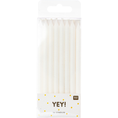 RICO DESIGN Candeline di compleanno 12cm 81004.01.01 bianco 24 pezzi