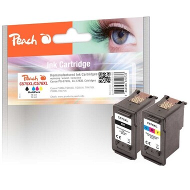 Peach Multi Pack compatibili con Canon PG-575XL, CL-576XL